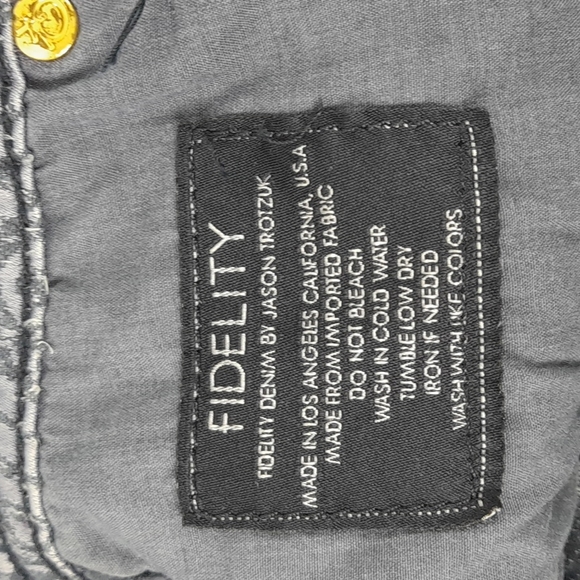 Fidelity Embroidered Pants Size 25 Purple #35 - Picture 5 of 9